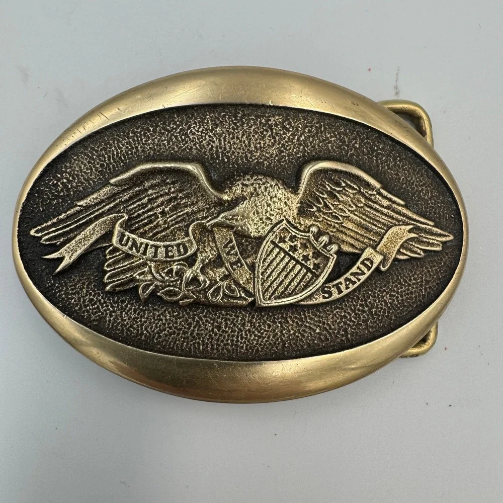 Vintage 1976 Heritage Mint Ltd Solid Brass‎ American Eagle Belt Buckle Patriotic